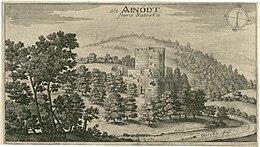 Grad Stara Soteska v Valvasorjevi topografiji leta 1679