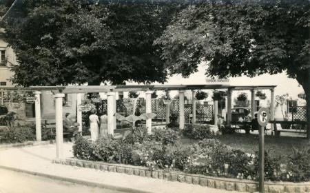 Zdraviliški trg, razglednica, 1960, arhiv Knjižnice Mirana Jarca Novo mesto, avtor neznan